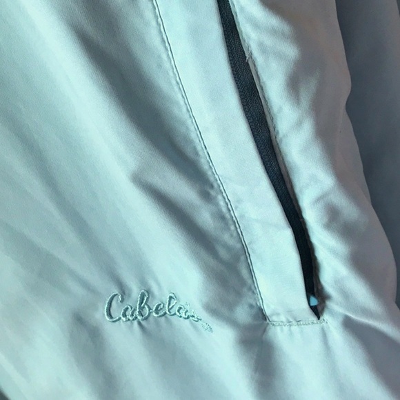 Cabela’s wind breaker jacket. SEAFOAM green&cream. - Picture 3 of 6